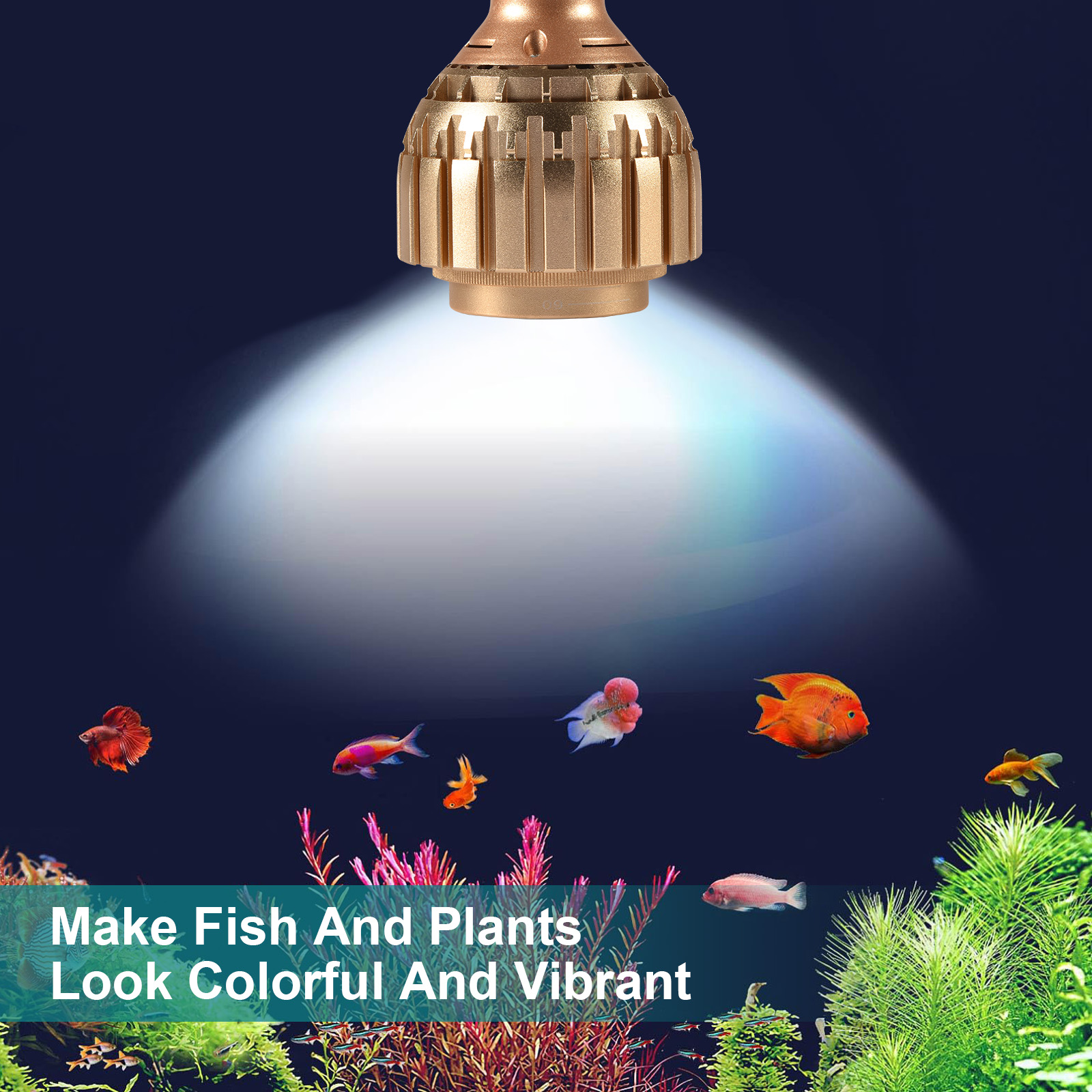 Luces de plantas de cultivo para acuario, luz LED de 3 colores, brillo ajustable, luz de pecera para tanque plantado de agua dulce