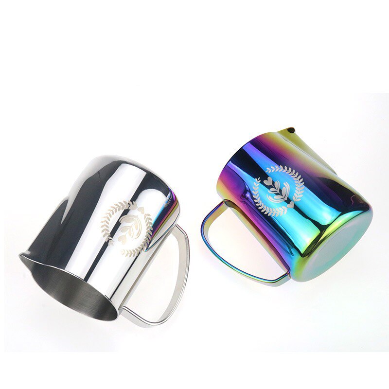 Stainless Steel Milk Froth Pot, Milk Froth Cup Coffee Pot, Latte Art Cup Coffee Cappuccino Multicolor 350ml / 600ml