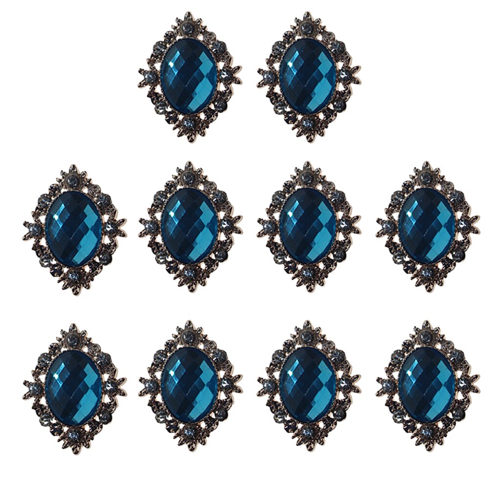 10 Pcs 25 Mm Strass Cabochons Plaksteen Crystal Knoppen Versieringen Bruiloft Sieraden Telefoon Decor Diy Kledingstuk Naaien Acce: Lake Blue