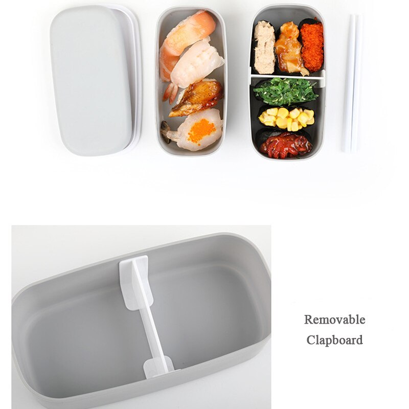 Small Japanese Style 2 Layer Bento Box Mini Food Storage Lunch Box PP Container Student Office Kid Microwave Dinnerware Lunchbox