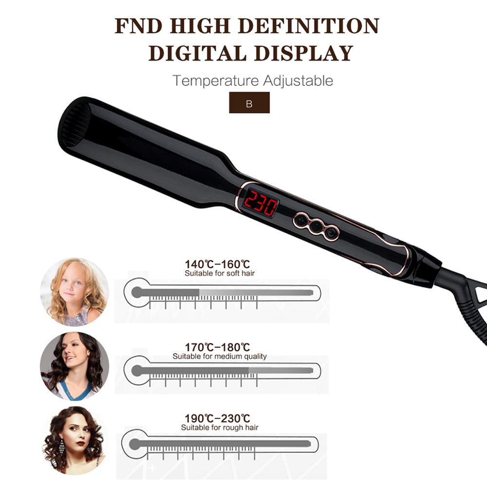 Plancha voluminizadora de pelo clásica 2 en 1, peines de pelo de cerámica, engarzador de temperatura ajustable, cepillos para maíz