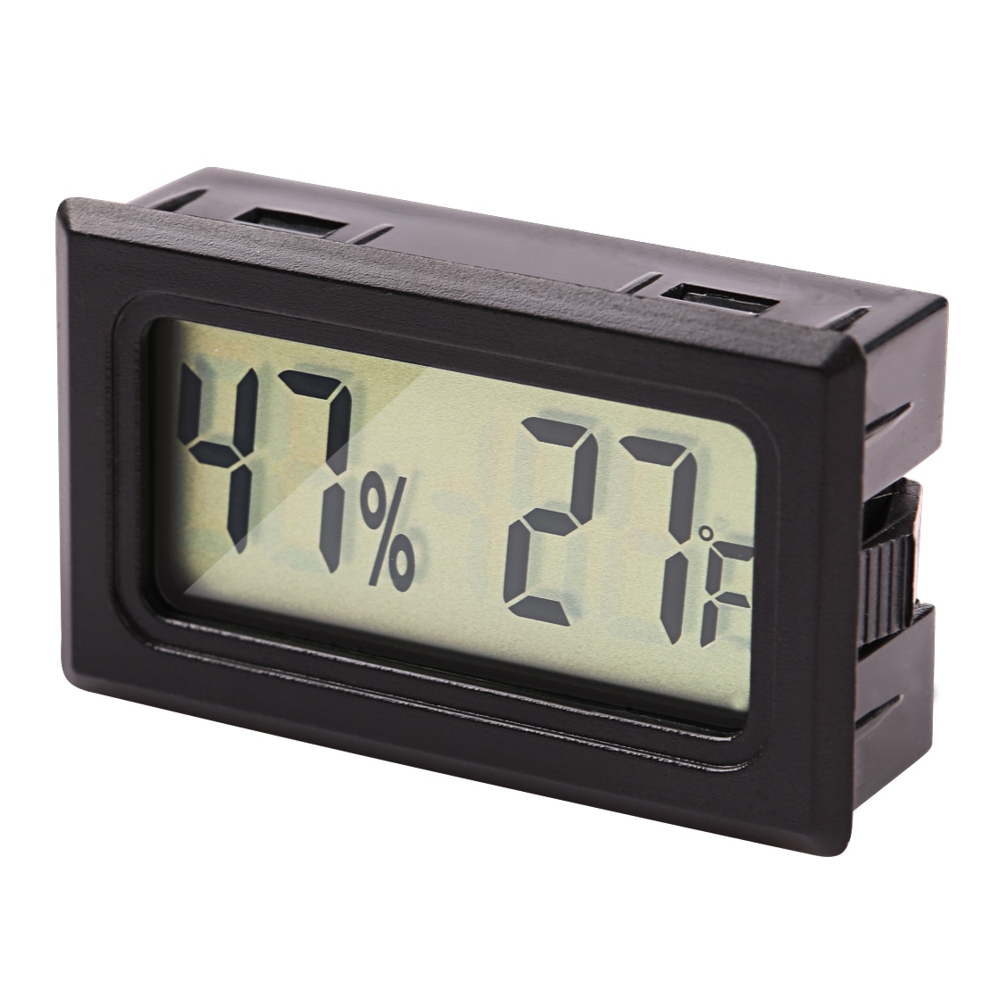 Portable LCD Digital Temperature Humidity Meter -1 /-2 Indoor Outdoor Hygrometer Thermometer Tester Weather Station With Clock: black F battery