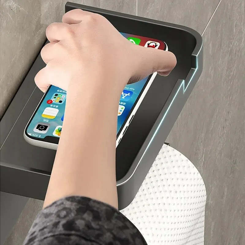 Toiletrolhouder Plastic opbergrek Keukenhanddoek Plaatsing van kruidenflessen Badkamer Muurrol papier Telefoonopslag
