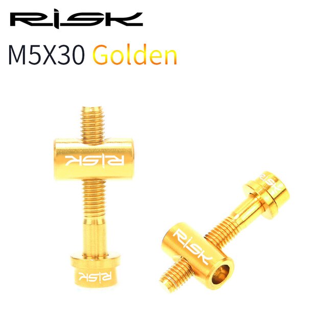 Parafusos e porcas de assento m5x30/40mm, liga de titânio para porcas e parafusos de bicicleta, 2 peças: M5X30 Golden