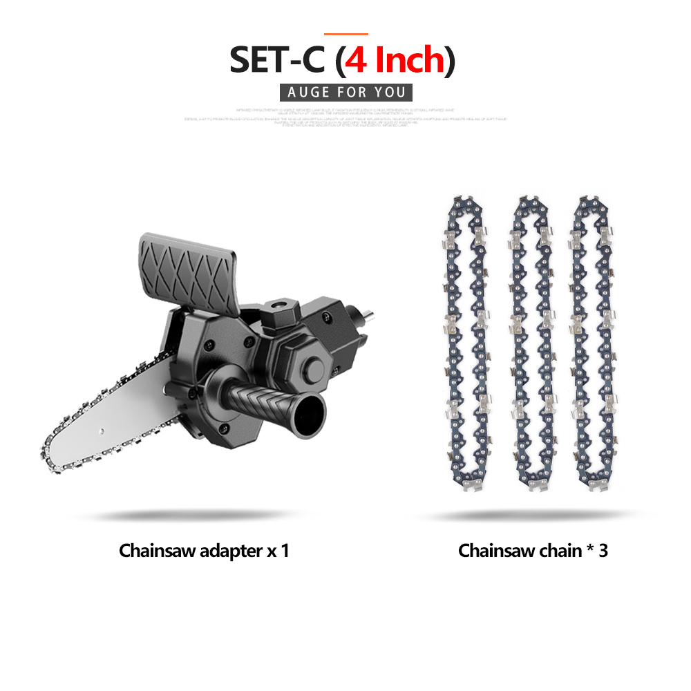 4/6 Inch Electric Drill Modified To Electric Chainsaw adapter Tool Portable Conversion Head Kits Woodworking Pruning: light green