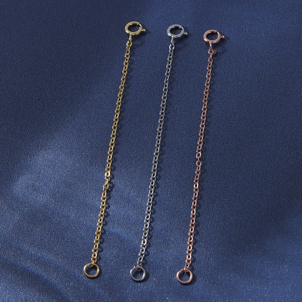 JOfor-Rallonge en acier inoxydable pour bracelet et collier, accessoires de bijoux durables, ne se décolore pas, sécurité, or et argent