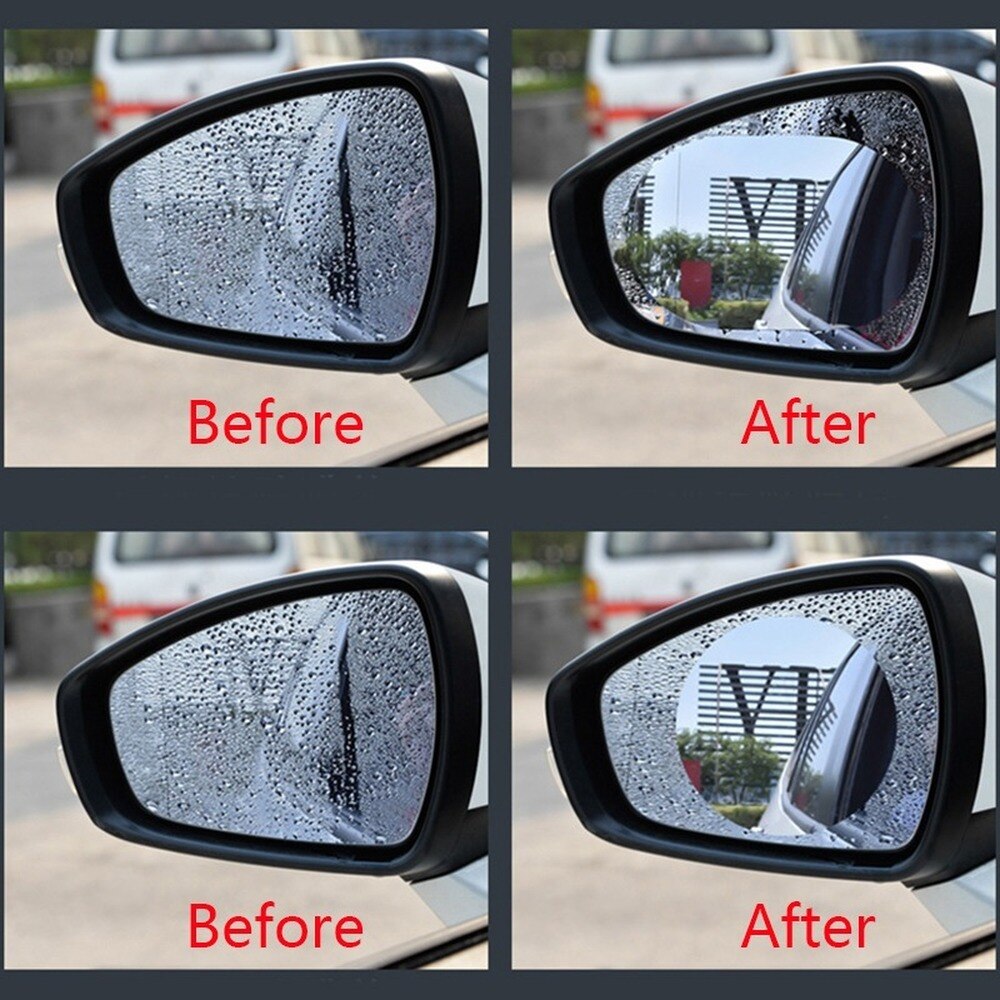 2/4PCS Car Side Rearview Mirror Waterproof Anti-Fog Film Side Window Glass Film Can Protect Your Vision Driving On Rainy Days