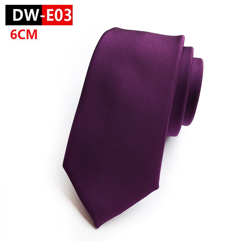 Corbatas de seda de tejido Jacquard para hombre, corbatas de Color liso, vino, Azul, Negro, morado y plata, 6cm, 100%: DW-E03