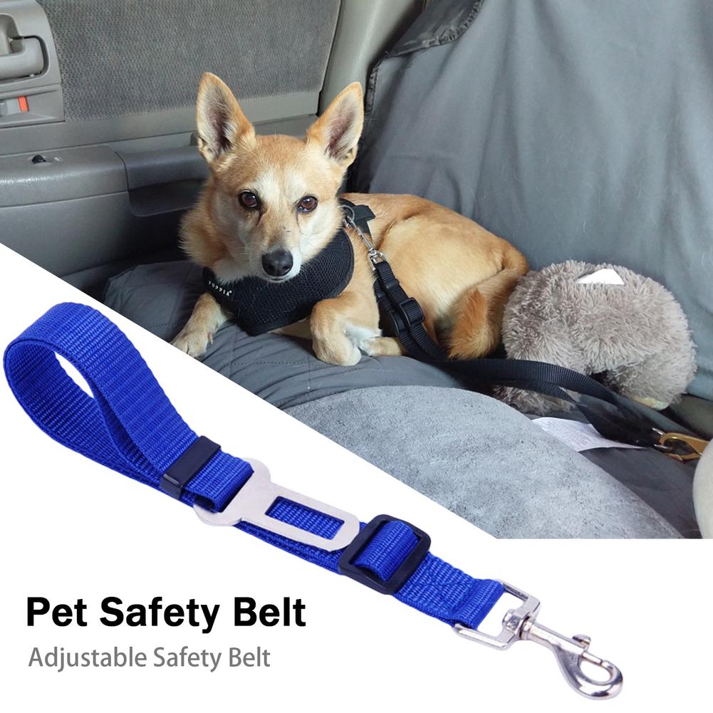 Hond Veiligheid Touw Verstelbare Stof Huisdier Tractie Riem Huisdier Trekkabel Seat Belt Voor Honden Duurzaam Gespen