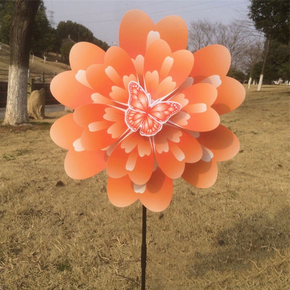 Vlinder Pioen Bloem Kleurrijke Wind Spinner Windmolen Huis Tuin Decor 03KD