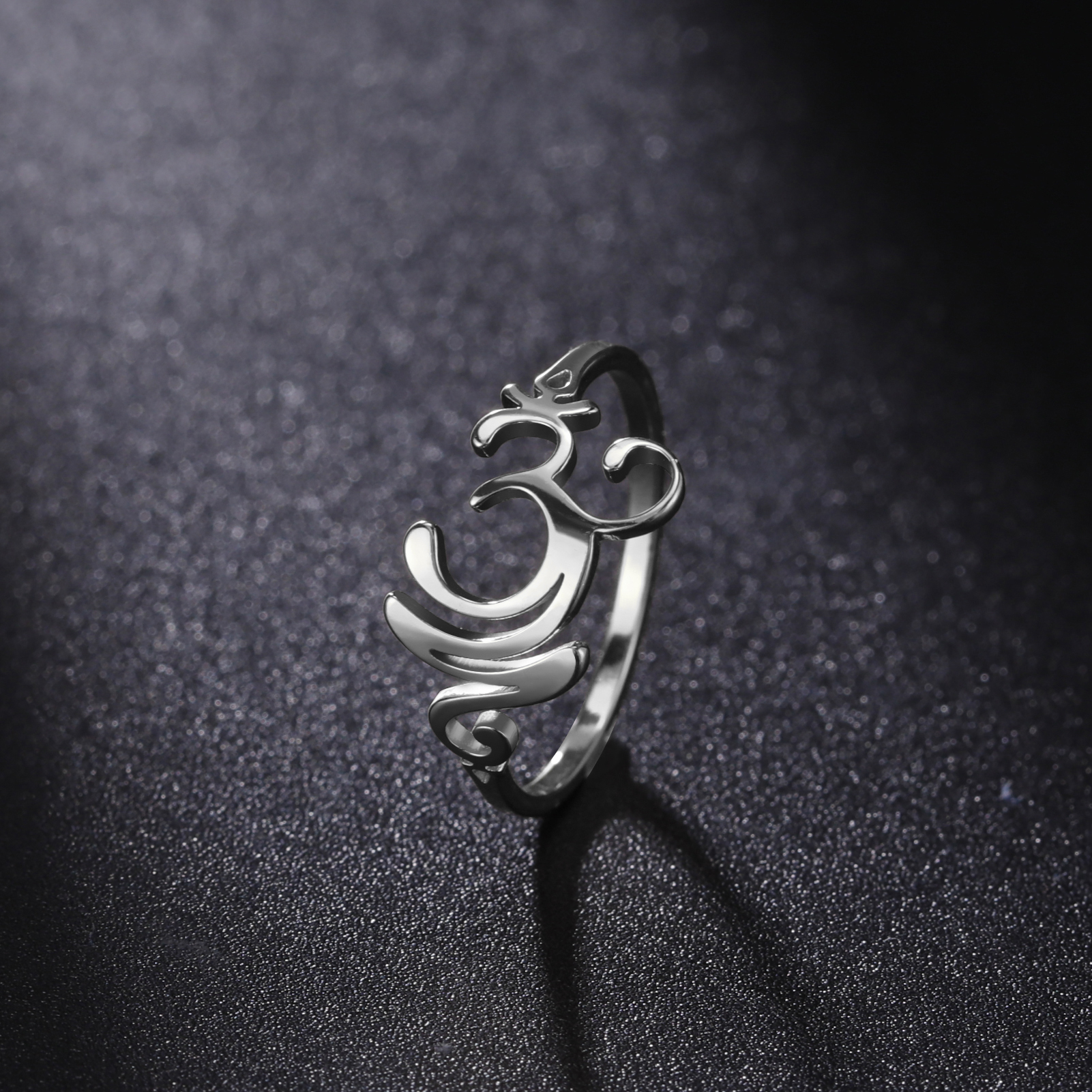 Om Aum-Anillo con símbolo de acero inoxidable, Buda, Yoga hindú, accesorios para dedos huecos, joyería de con personalidad, para mujeres y hombres