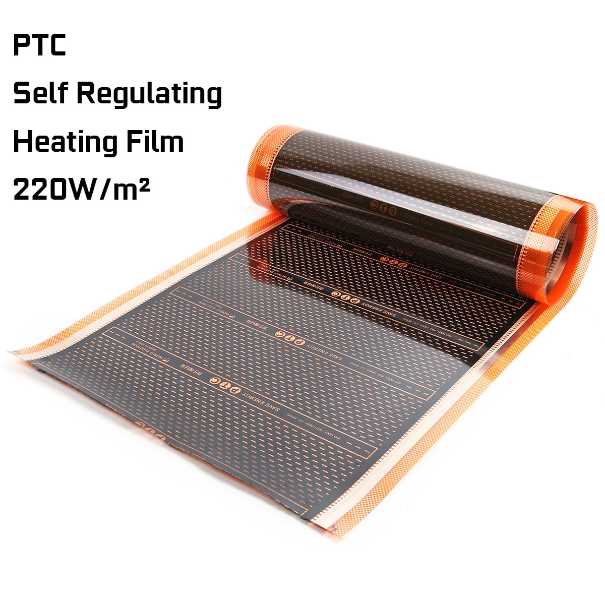 200~240V Far Infrared Underfloor Heating Film 220w Electric Floor Warming Mat PTC Material Low Power Consumption Energy Saving