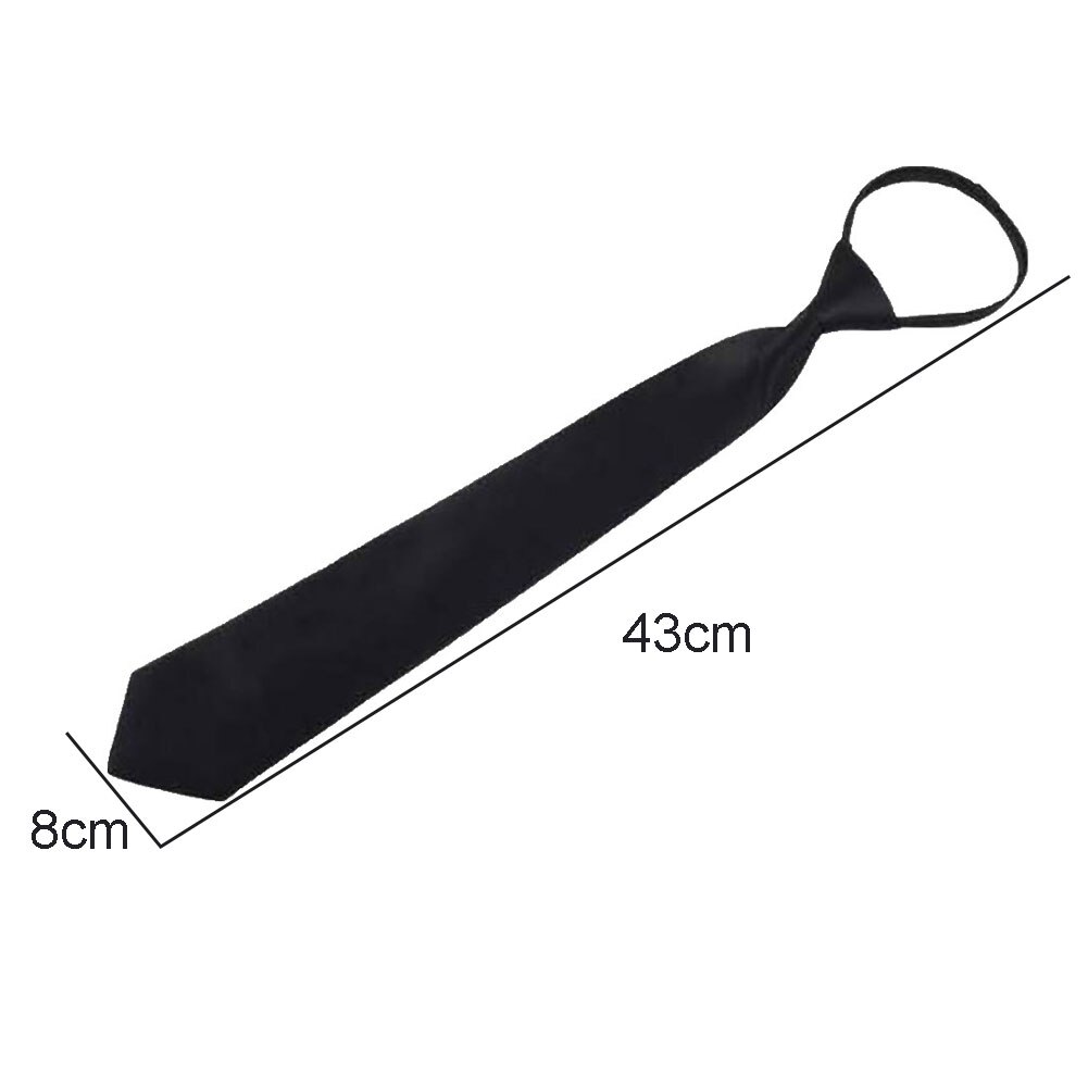 3 uds. Corbatas de portero hombres mujeres Lazy corbata cremallera accesorios de ropa funeraria hombres corbata delgada corbata negro vestido de corbata