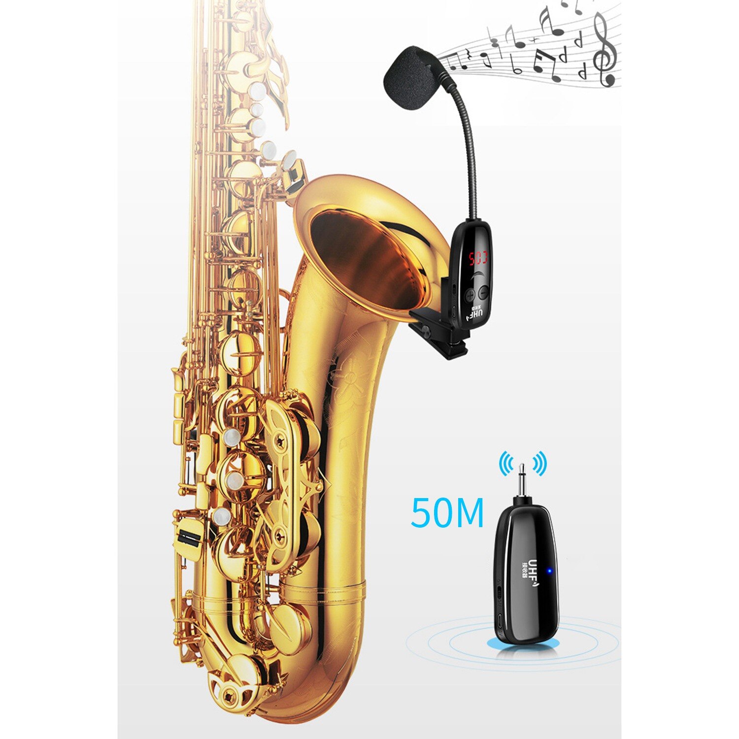 Saxophon Musik Drahtlose Mikrofon Ich bin Freien Leistung UHF kabellos Mikrofon aufsammeln