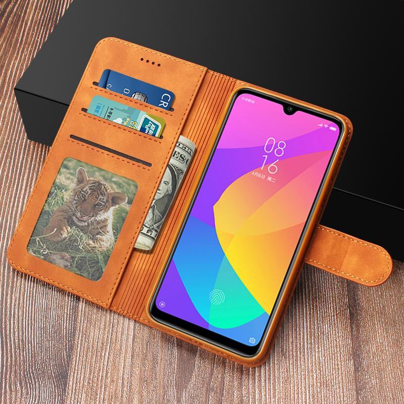 Fällen Für Xiaomi Mi 9 SE Fall Abdeckung Magnetische Flip Mit Karte Slot Brieftasche Plain Vintage Leder Telefon Tasche Für xiomi Mi 9 9se Coque