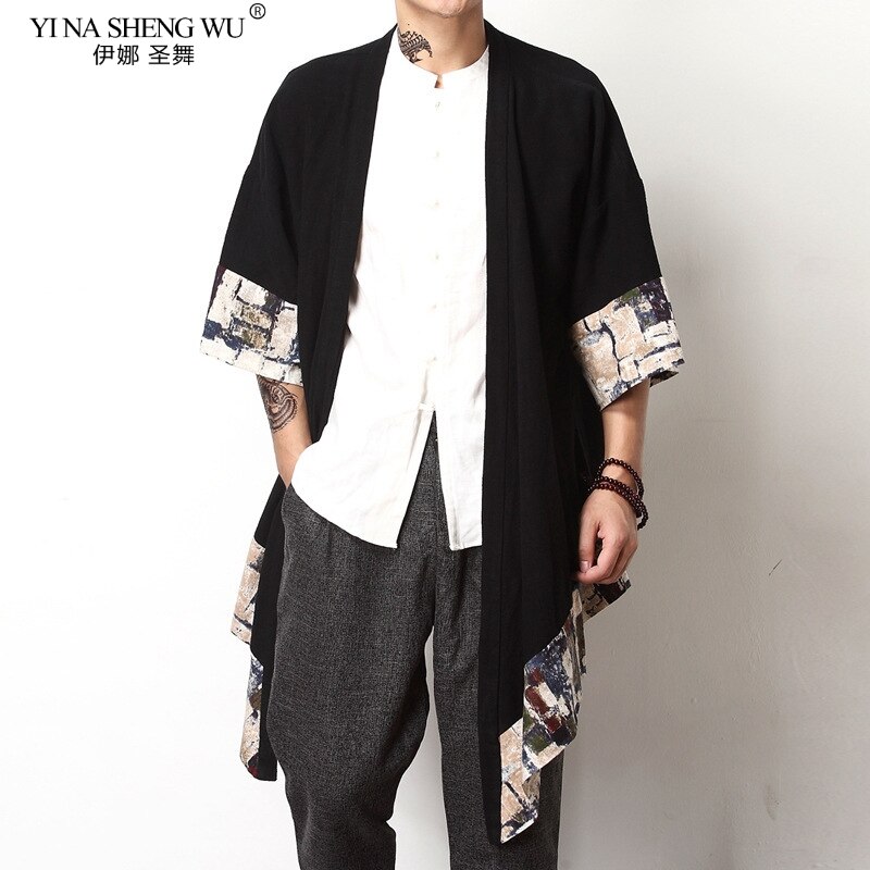 Kimono japonés cárdigan hombre Haori Yukata masculino disfraz de Samurai ropa Kimono chaqueta Kimono para hombre camisa Yukata Haori abrigo