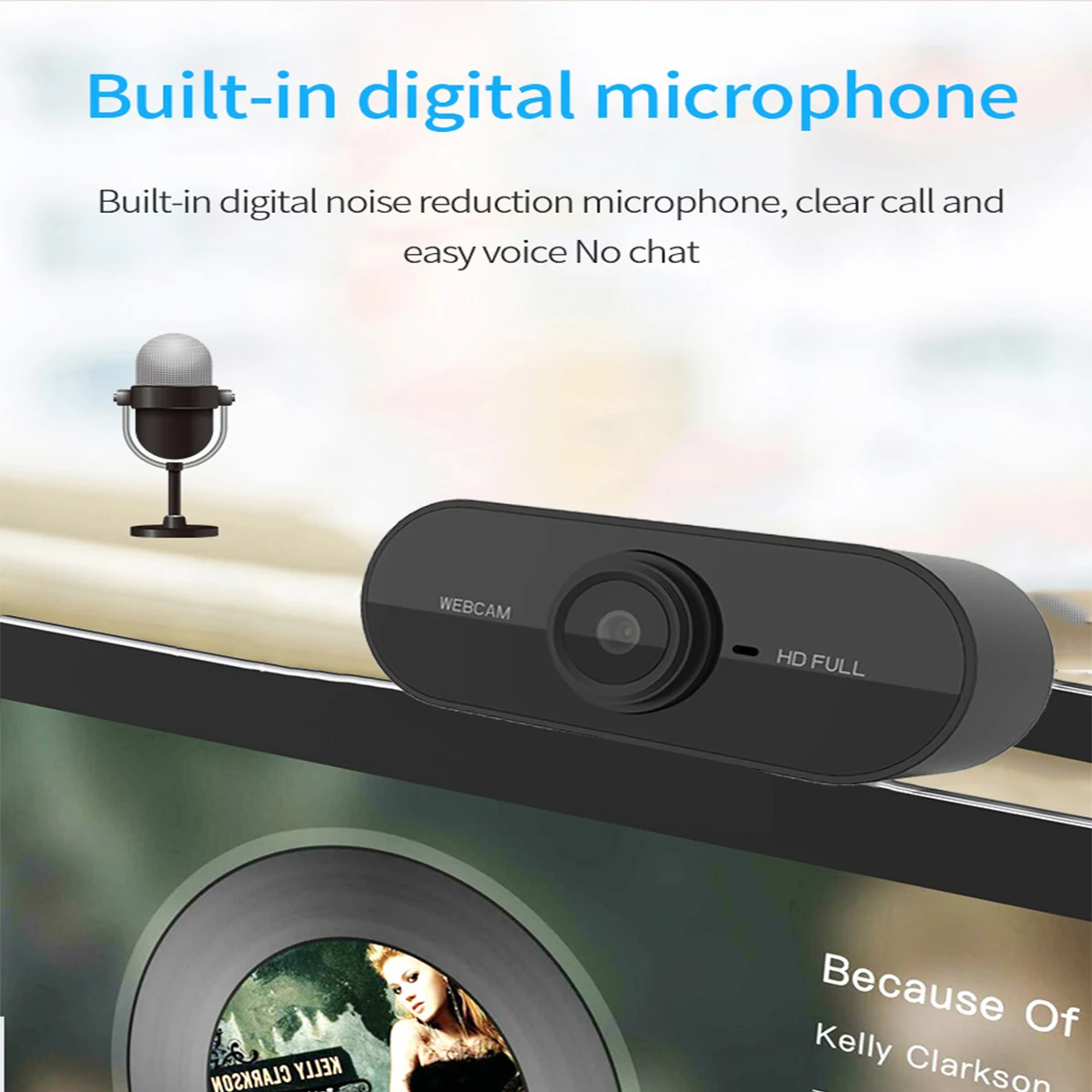 Webcam para computador com 1080p câmeras usb hd e suporte para microfone, ideal para desktops e laptops, perfeita para videoconferências ao vivo.