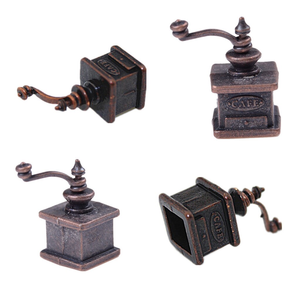 TOYZHIJIA 1 PC Miniature Kitchen Vintage Coffee Grinder for1/12 Doll House decor