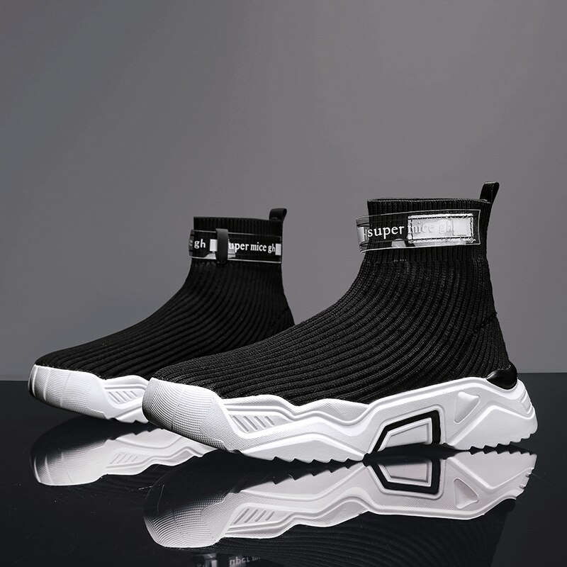 FGXZQ Herbst hoch oben Socken Schuhe Gittergewebe Atmungsaktive lässig männer Schuhe Neue Schüler Schuhe Seismische Schuhe Für männer Licht