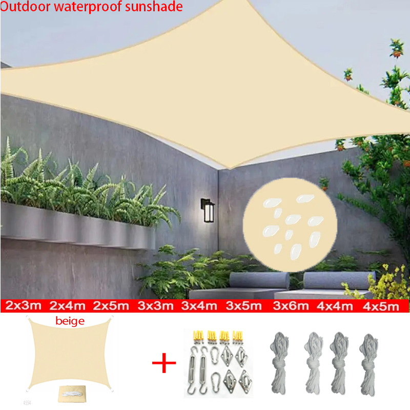 Waterproof Awning Shade Sail for Outdoor Garden Beach Camping Patio Swimming Pool Tent Sunshade