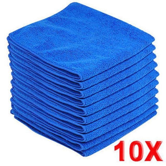 10 stuks microvezel washandjes schoonmaakdoeken blauwe auto meubelreinigingsdoekjes zachte doeken 30 x 30cm 30
