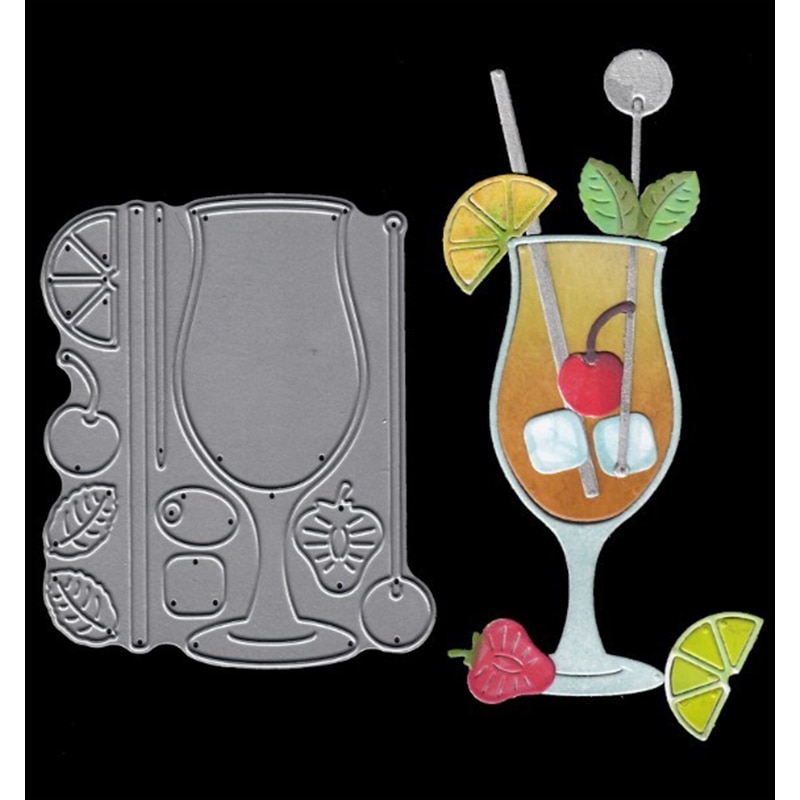 Cocktail Cup Drinking Shape Metal Cutting Dies Stencil For Scrapbooking Embossing DIY Paper Card Handcrafts Decor Templates