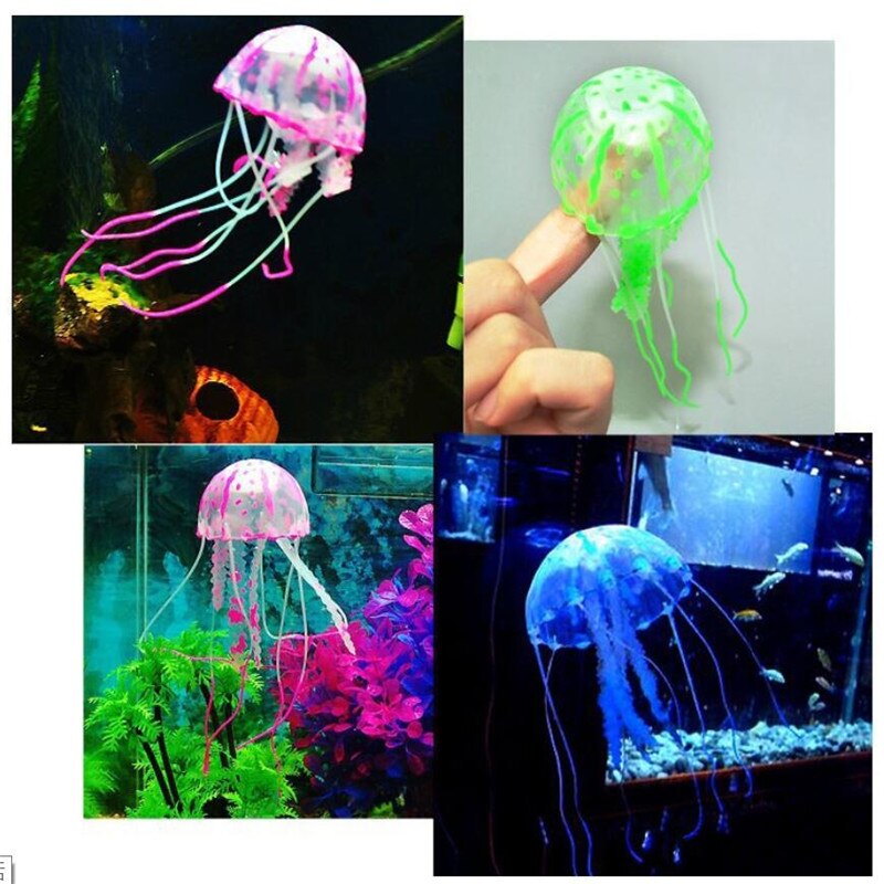 Swim Gloeiende Effect Kunstmatige Kwallen Aquarium Decoratie Aquarium Onderwater Live Plantaardige Lichtgevende Ornament Aquatic Landschap