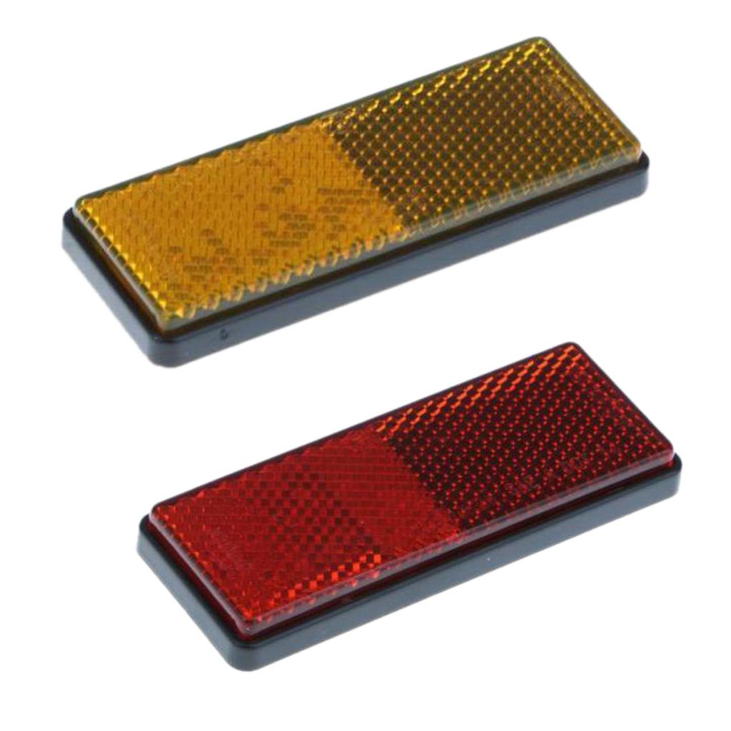 2 Pieces Car Reflector Light Reflective Strips On Self Adhesive Yellow & Red