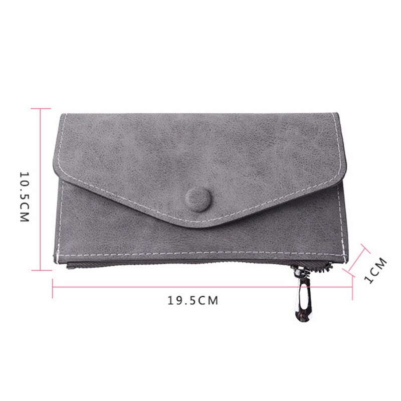 ¡Novedad de ! Cartera larga para mujer, bolsa informal fina con cremallera, cartera monedero largo de piel de PU para mujer, tarjetero