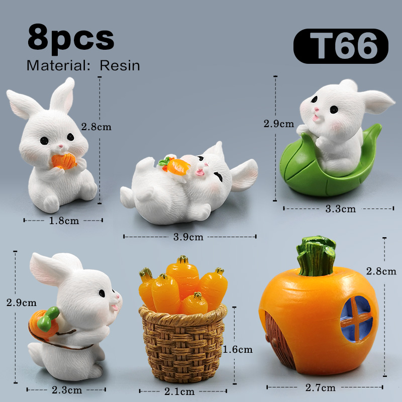 Easter Cute Rabbit Figurine Diy Landscape Home Kawaii Room Decor Miniature Fairy Garden Decoration Accessories Modern: VIOLET/紫罗兰