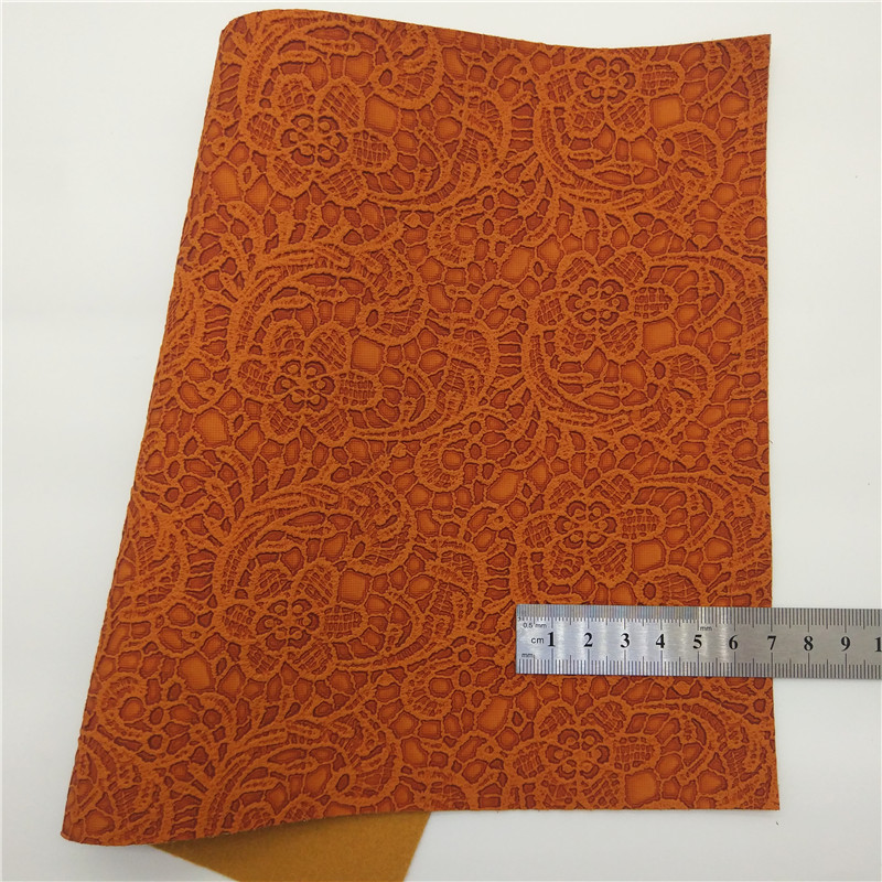 Synthetic Leather Rose Flowers Embossed Faux Leather Vinyl Fabric Leather Sheets For Bows Earrings DIY 21x29CM Q349