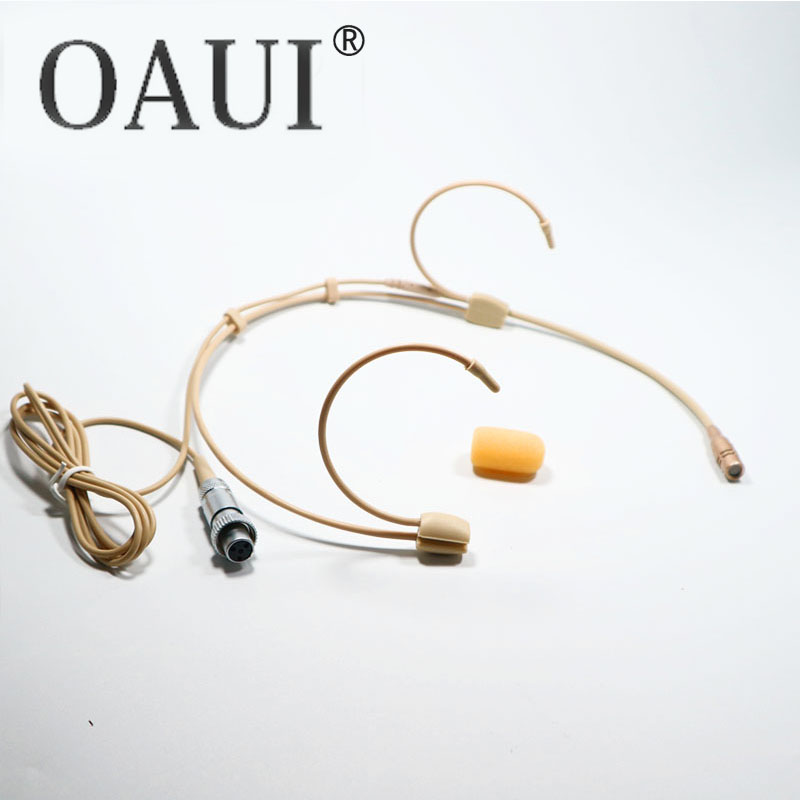 Original Cardioid Headset Microphone Best Sound For Shure Sennheiser MiPro AKG Mini 3Pin TA3F 4Pin TA4F 3.5mm Lock: Orange