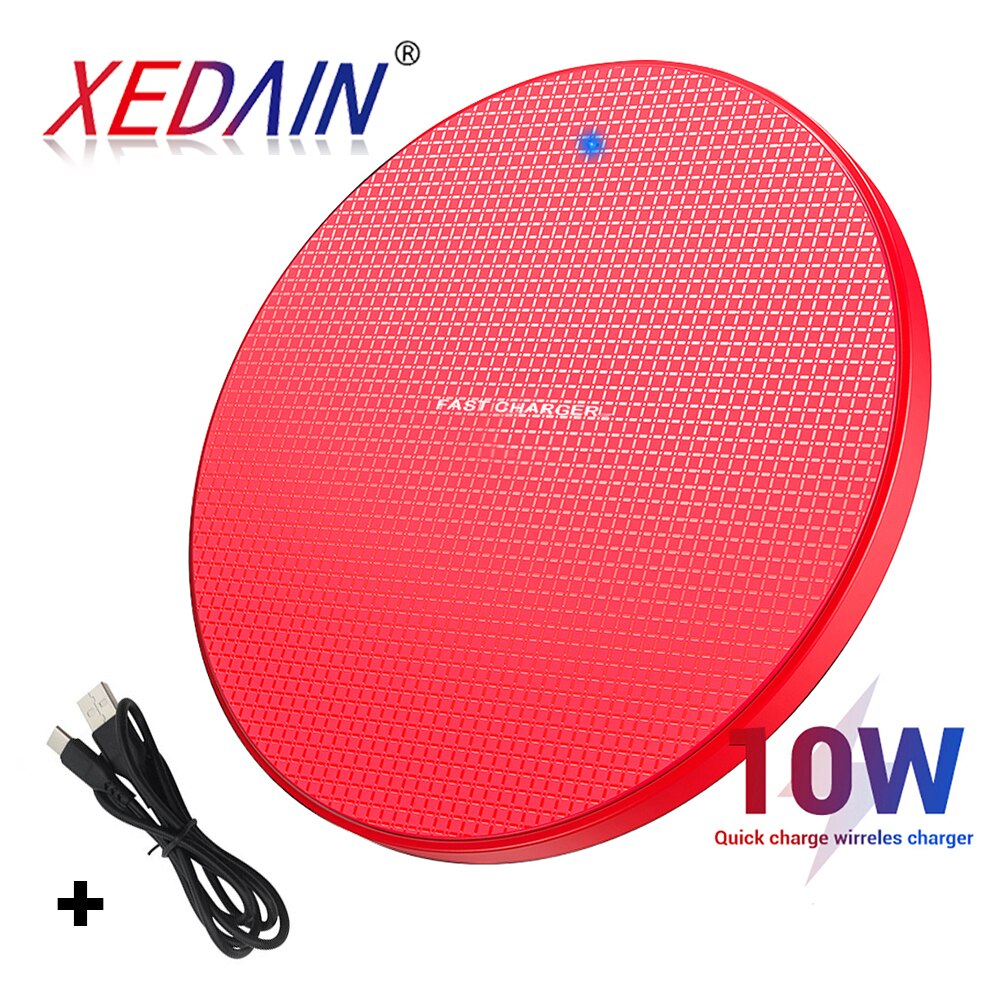 XEDAIN chargeur sans fil récepteur LED pour Samsung Galaxy S8 9 bourgeons QI charge intelligente pour iPhone XS XR MAX nouveaux Airpods HUAWEI: Red Charger