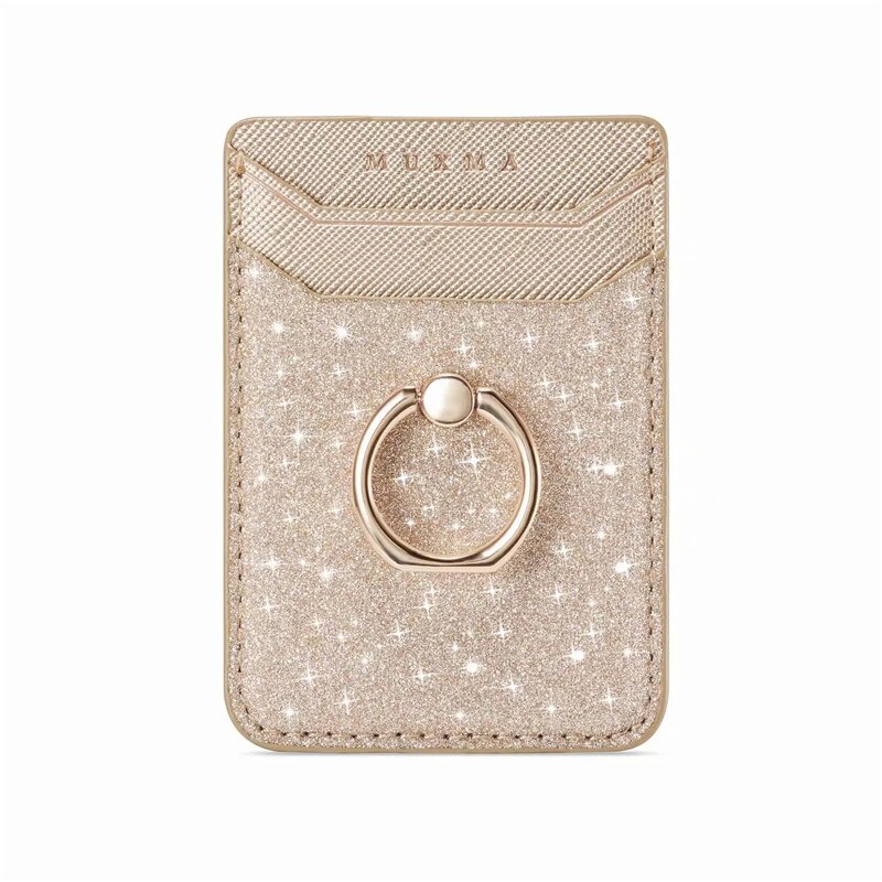 Universal Cellphone Wallet Card Holder Mobile Phone Wallet Credit ID Card Holder Adhesive Pocket Sticker Case Rose Gold /Black: Bling-Gold