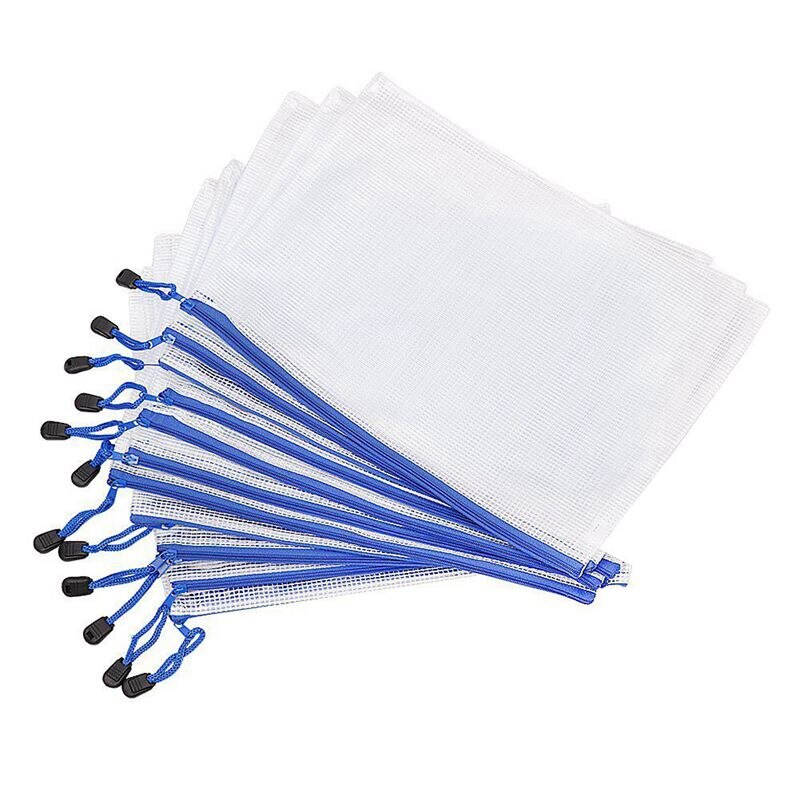 A4 Plastic File Document Folders Bags with Zipper: Default Title