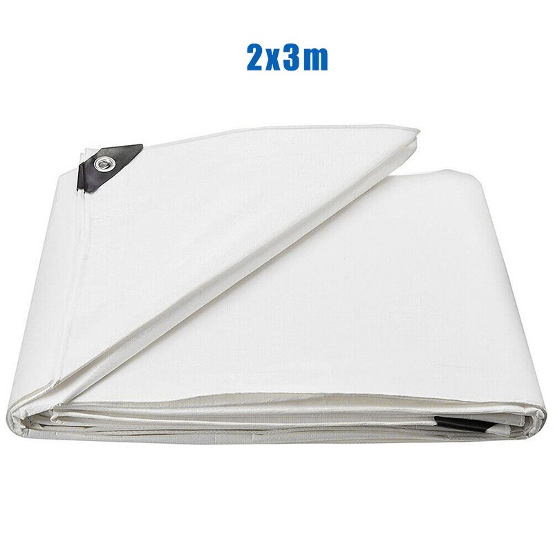 16x32 Foot Heavy Duty White Waterproof Tarp - Reinforced Corners With Free Carabiner Flashlight