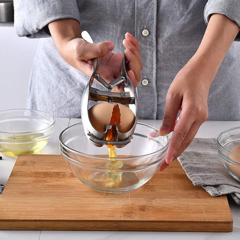 Portable Egg Shell Breaker Stainless Steel Multifunction Egg Cutter Kitchen Accessories Egg Stripper Gadget