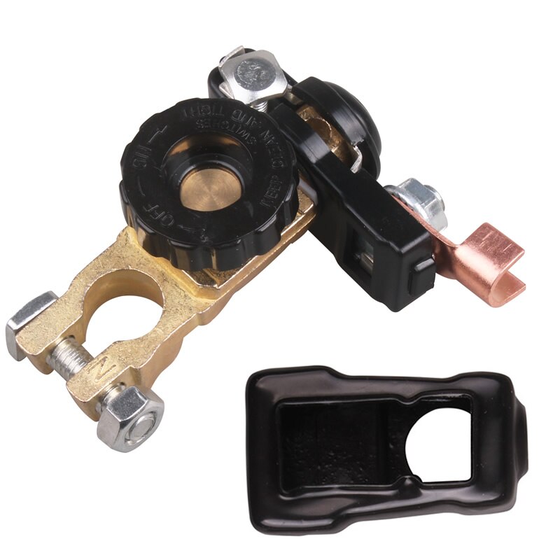 Batterij Disconnect Switch Top Mount Knop Afgesneden Master Kill Terminal Negatieve Klem Adapter forCar Voertuig Truck Boot: 17MM Switch wh Clamp