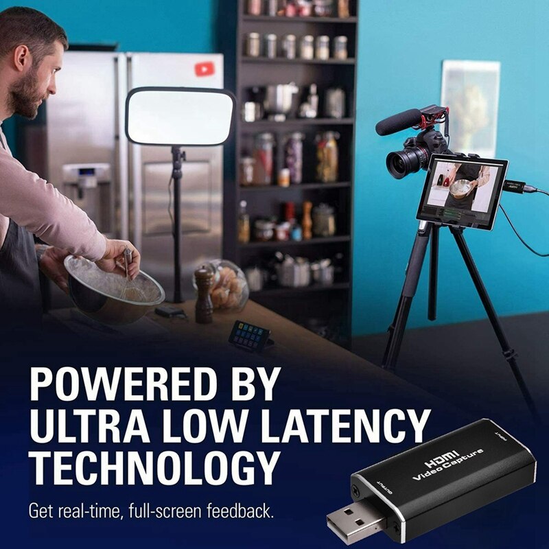 Mini hdmi video capture card o video capture card hdmi to usb 2.0 1080p hd record lämplig för  ps4 spel dvd videokamera