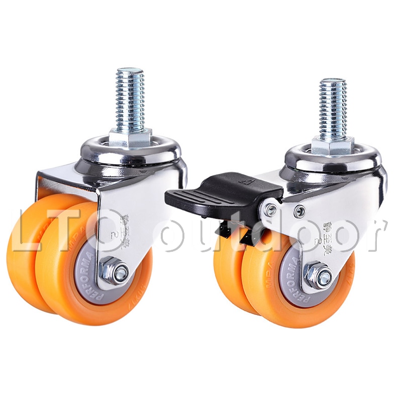 1.5/2Inch Zware Dubbele Rij Wiel Industriële Wiel Nylon Wiel Universele Caster Meubelen Caster Woonaccessoires