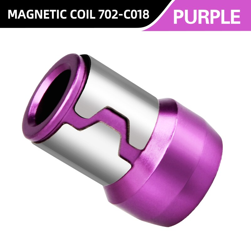 Wosai universal magnetisk ring legering magnetisk ring skruetrækker bits stærk magnetizer borebit batch hoved magnetisk ring: Lilla