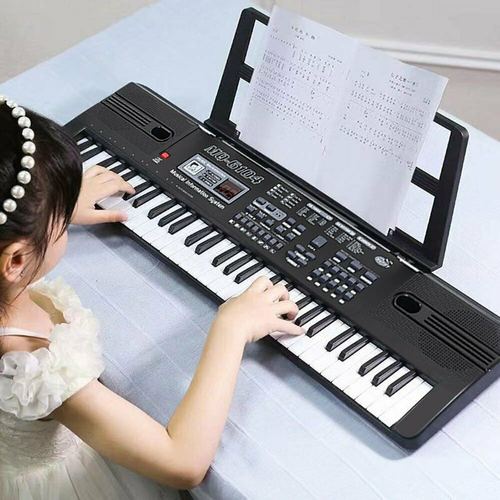 61 Toetsen Digitale Elektronische Piano Toetsenbord Microfoon Met Muziek Noten Stand Voor 1-12 Jaar Oude Kinderen Beginner Toetsenbord muziek