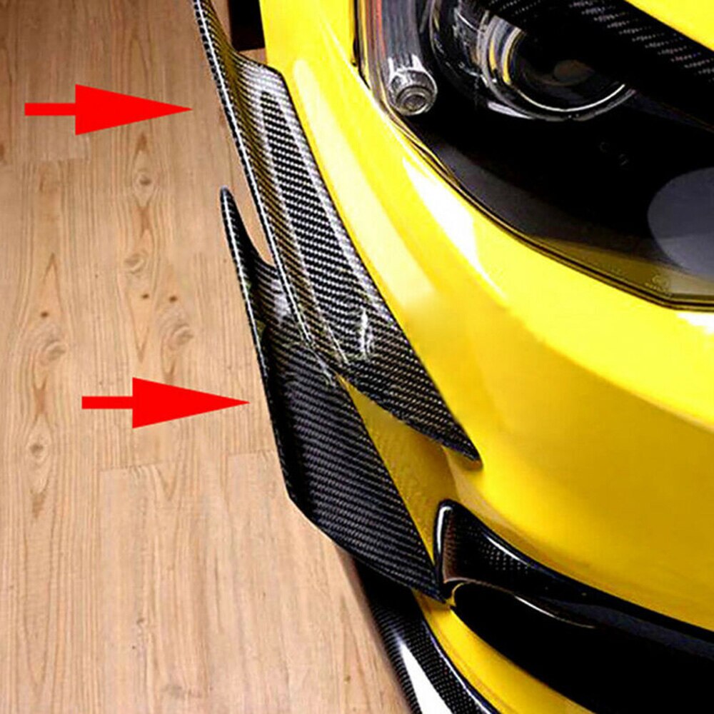 4Pcs L/R Car Front Bumper Fin Shunt Diffuser Splitter Spoiler Universal Anti-UV Auto Vehicles Parts Body Kits