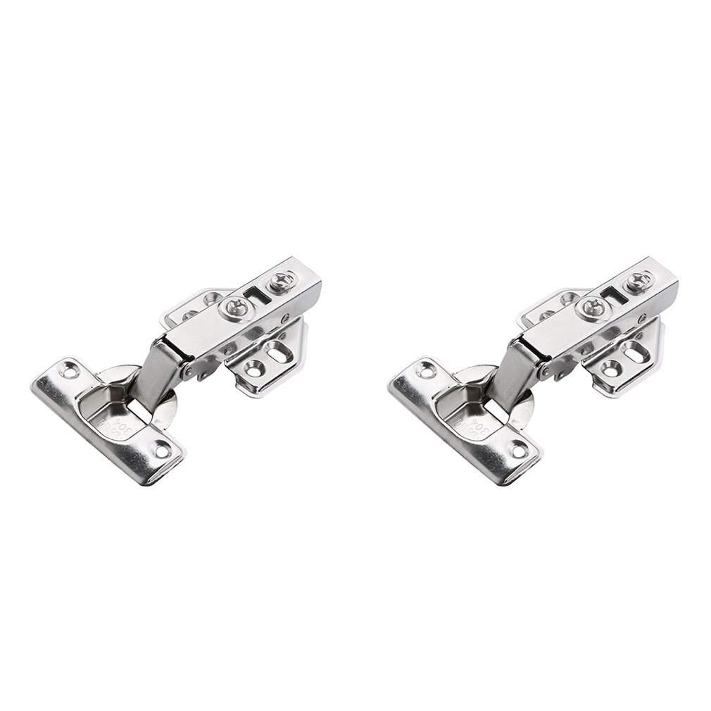 2pcs 304 Stainless Steel 2.0 Fixed Straight Arm Hydraulic Hinge Buffer Damping Cabinet Door Detachable Aircraft Hinge