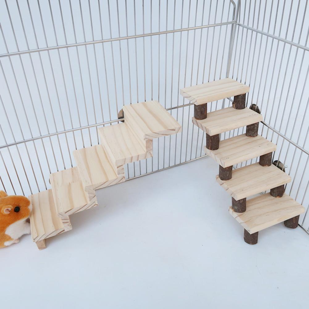 Cute Hamster Ladder Exercise Game Stairs Pet Toys Wooden Ladder Small Pet Stair Toy Small Animals Cage Accessories Pet Product