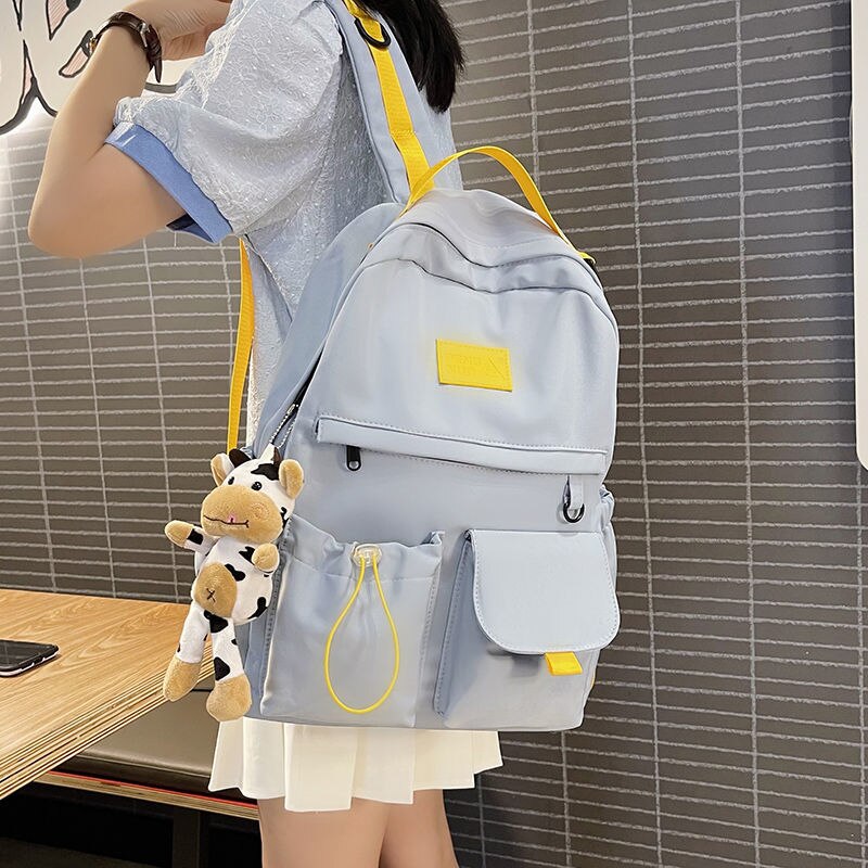 Mochila negra para mujeres y niñas, mochilas escolares para estudiantes adolescentes, mochila trasera de nailon