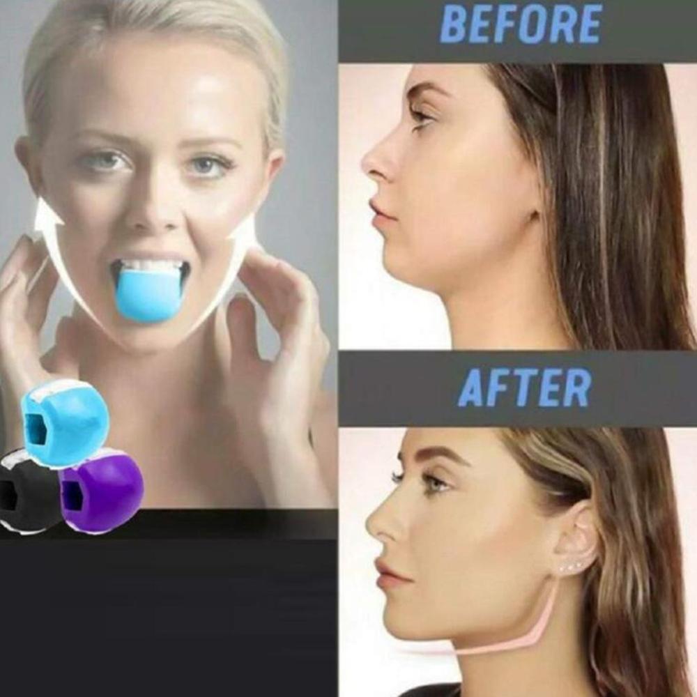 Food Grade Siliconen Kaaklijn Hals Simulator Onderkaak Spier Oefening Verstevigende Facial Textuur Training Face Lift Fitness Bal
