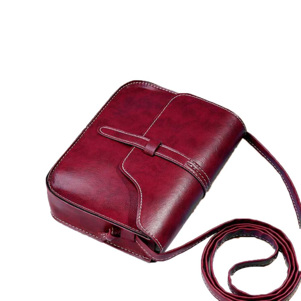 Casual Shoulder Bag simple Ladies Cross Body Bag Vintage Purse Bag Leather Cross Body Shoulder Messenger Bag женские#50: Red