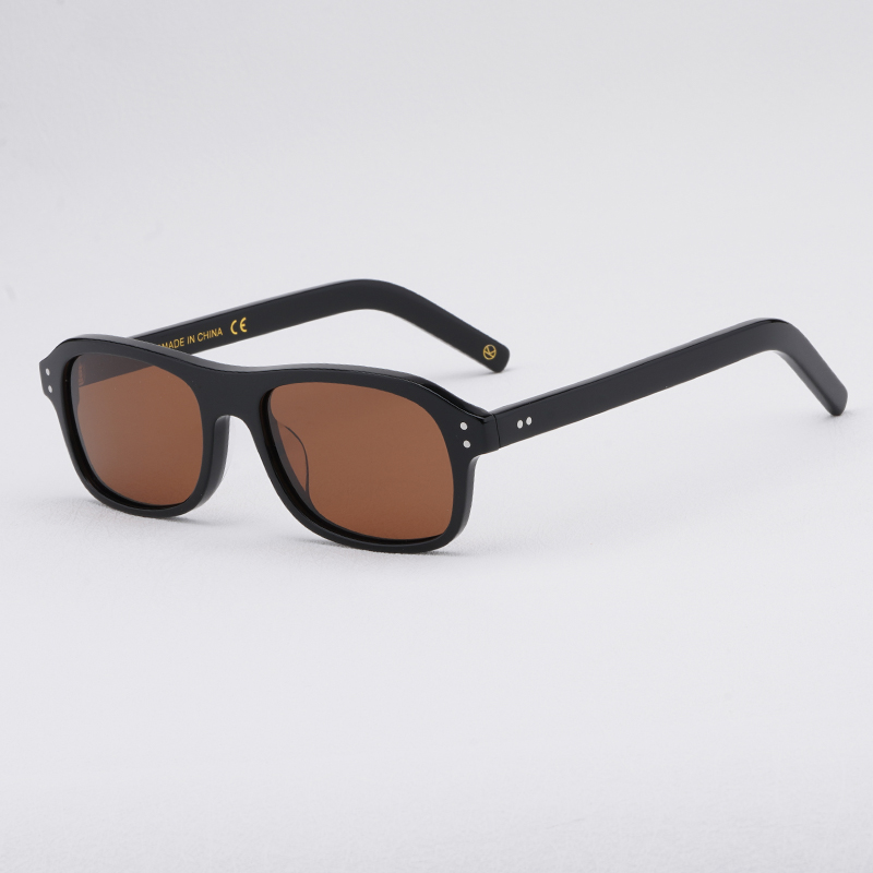 Hochwertiges Kingsman-Brillengestell mit etui, handgefertigte retro-Acetat-Retangle-Brille für Herren, Kingsman-Brille: Grau