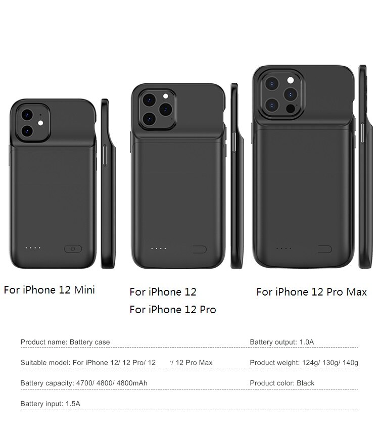 Batterioplader cover til iphone 12 pro max power cover flydende silikone stødsikker ekstern powerbank cove til iphone 12 mini capa